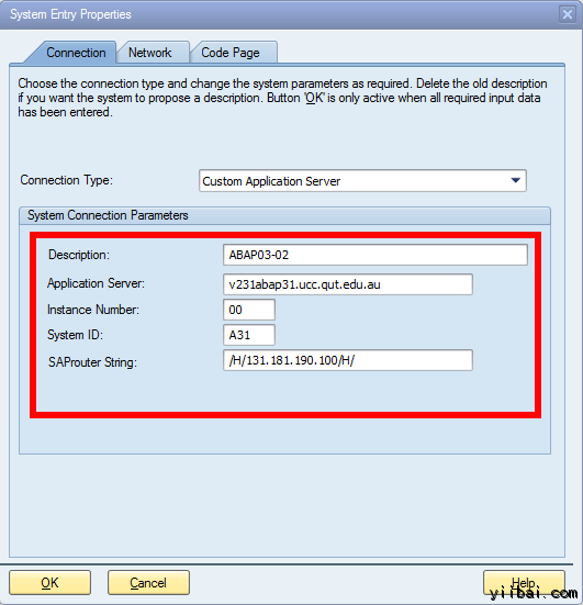 System Entry Properties